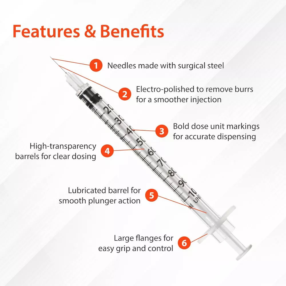 Easy-Touch U-100 Insulin Syringes | Short Needle