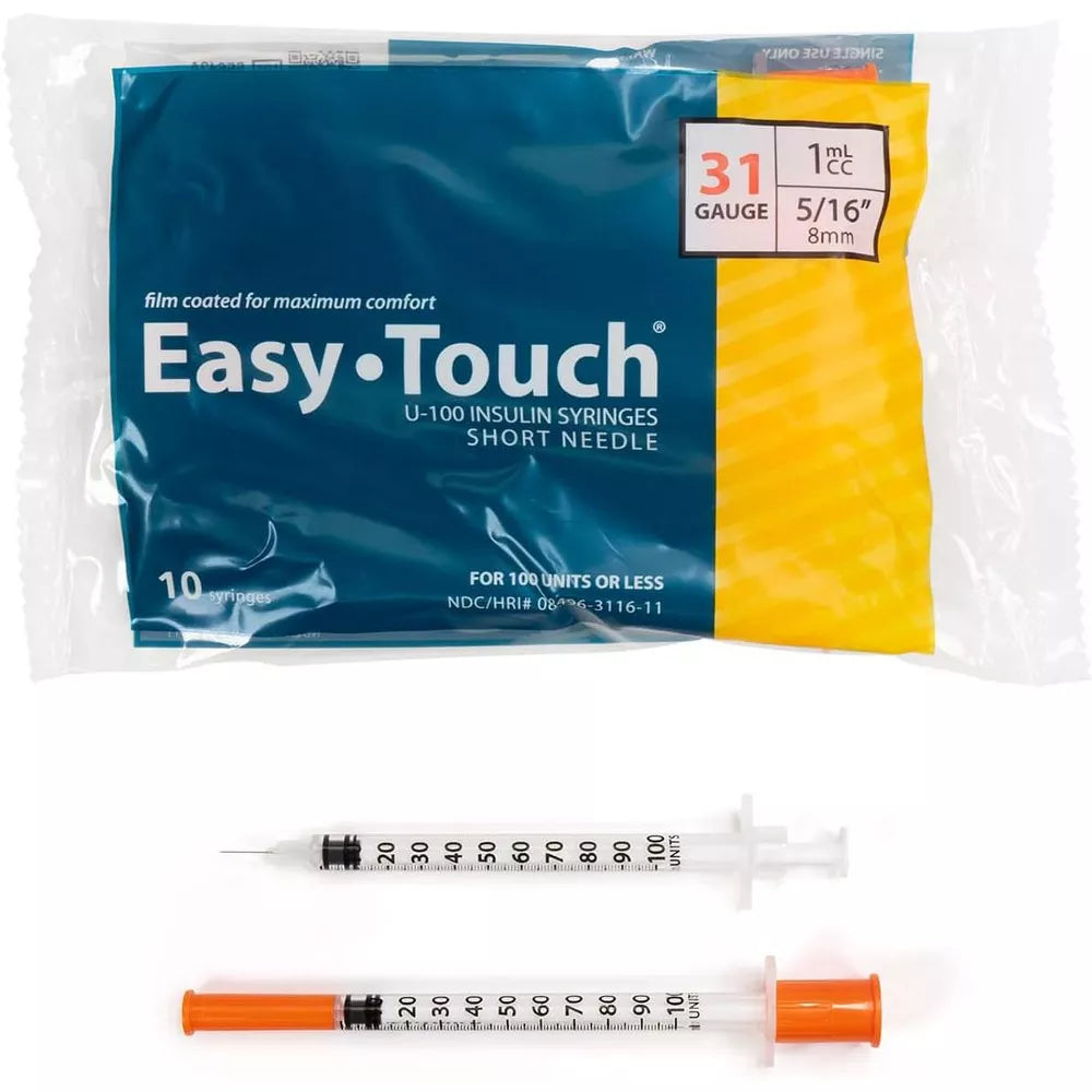 Easy-Touch U-100 Insulin Syringes | Short Needle